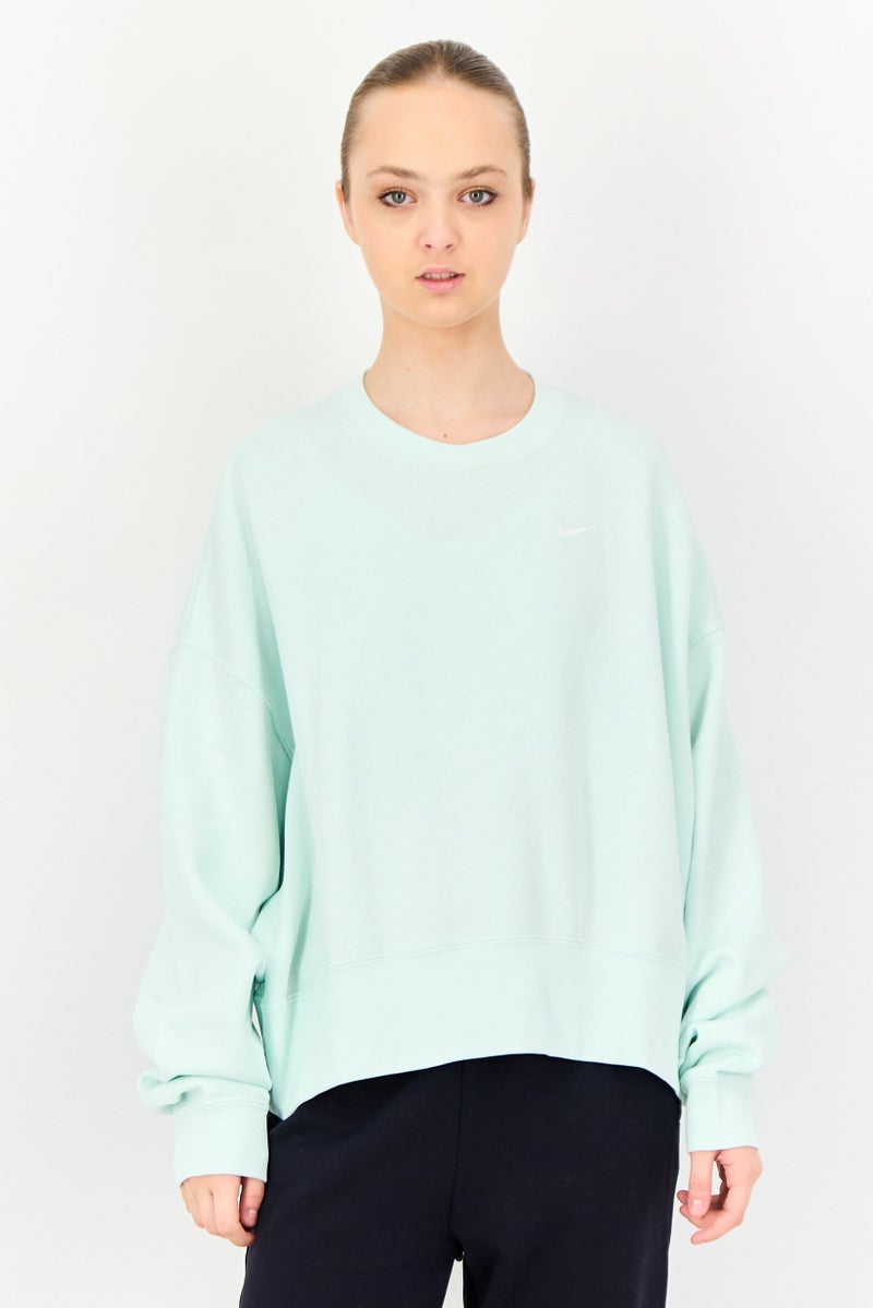 Nike Women Loose Fit Long Sleeve Outdoor Sweatshirt, Mint Green - Image 1
